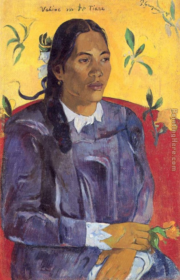 Woman with a Flower painting - Paul Gauguin Woman with a Flower art painting